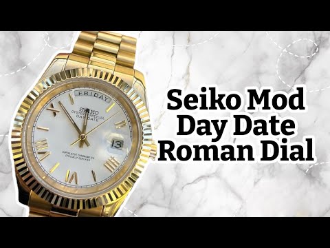 Видео: День/Дата Miyota 8285 x Seiko Build Gold White Roman Dial