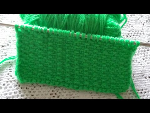 Видео: Плотный узор "Лён" спицами.