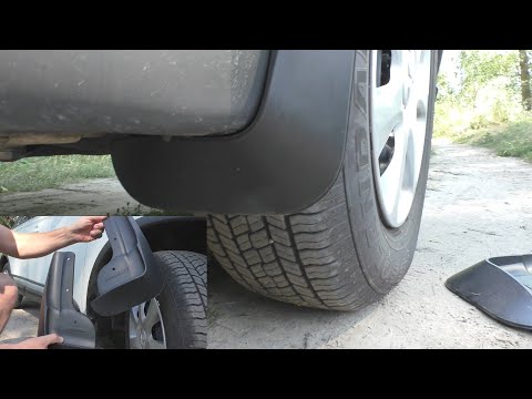 Видео: Установка передних брызговиков Rival на Mitsubishi Outlander 3