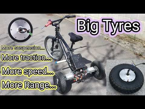Видео: Проект Franken-trike, часть 3 - Большие колеса, самодельные моторы для ховерборда на трайке 36 В,...