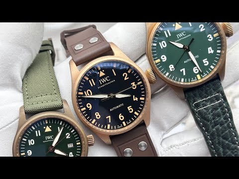 Видео: Обзор на часы IWC Pilot 39 и 43 мм Бронза