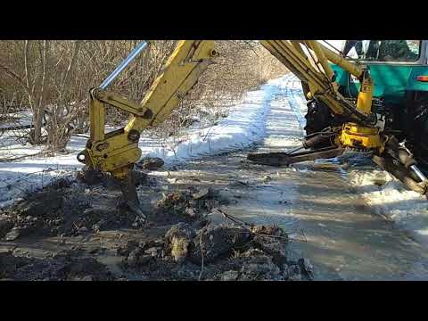 Видео: Клык-корчеватель для ЮМЗ в работе.