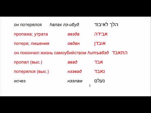 Видео: 1977. Как сказать в обычной речи на иврите "потеряться". Почему нельзя ошибаться с этим словом