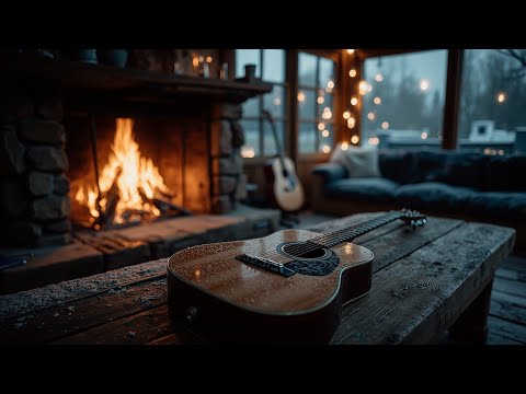 Видео: Уютные зимние гитарные мелодии - Теплая акустическая каминная атмосфера и музыка для релаксации