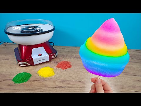 Видео: Как сделать Радужную Сладкую Вату дома!