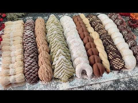 Видео: Без формочек! Из 1 теста 10 сортов РОЖДЕСТВЕНСКОГО Печенья ! Очень вкусно и быстро!