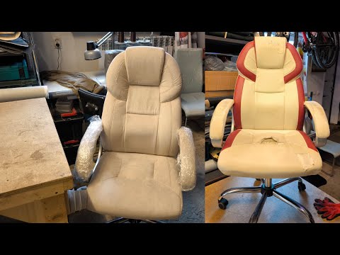 Видео: Перетяжка компьютерного кресла.