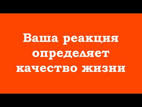 Видео: Ваша реакция определяет качество жизни