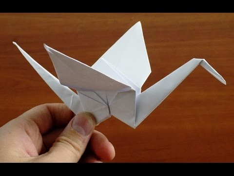 Видео: Оригами Журавлик из бумаги. Поделки из бумаги.