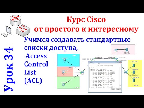 Видео: Урок 34 Cisco Packet Tracer. Учимся создавать стандартные списки доступа, Access Control List (ACL)