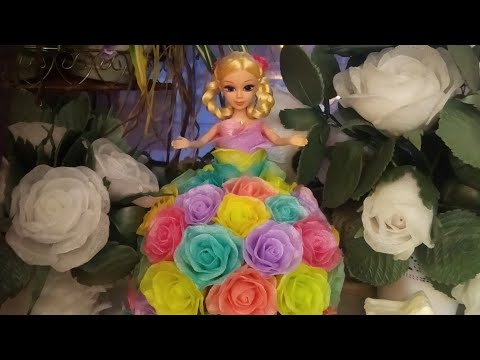 Видео: Кукла "Розочка" светильник из подложки.