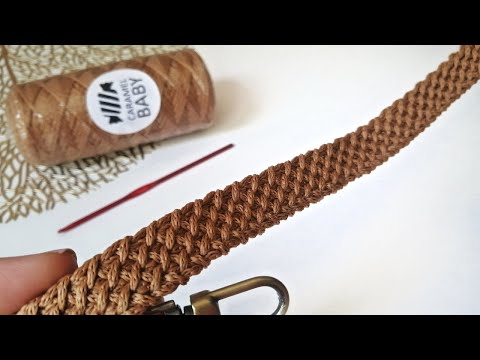 Видео: Супер просто! Как связать ремень для сумки крючком #crochetbagstrap