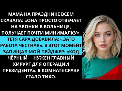 Видео: Мама сказала «Она всего лишь на ресепшене». Но когда понадобился главный нейрохирург — все замолчали