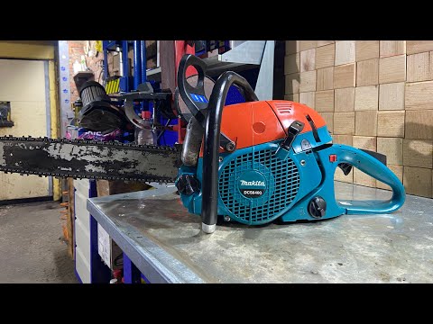 Видео: Makita DCS 6400 2006 г. Мощная бензопила не развивает обороты.