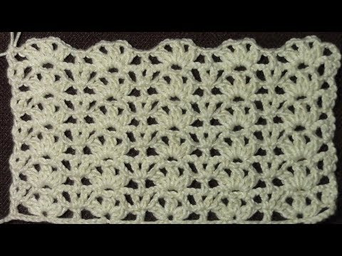 Видео: Узоры простые крючком. Дорожки из вееров с листиками