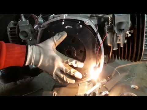 Видео: регулировка  опережения  зажигания . мотоцикл  к 750 м72.