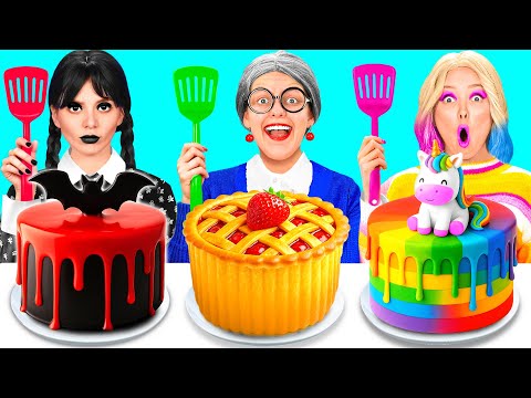 Видео: Кулинарный Челлендж: Уэнсдей Против Бабушки | Удивительные Кулинарные Лайфхаки от BaRaDa Challenge