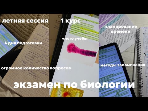 Видео: как я сдавала экзамен по биологии? | study with me vlog | летняя сессия | 1 курс | медицинский