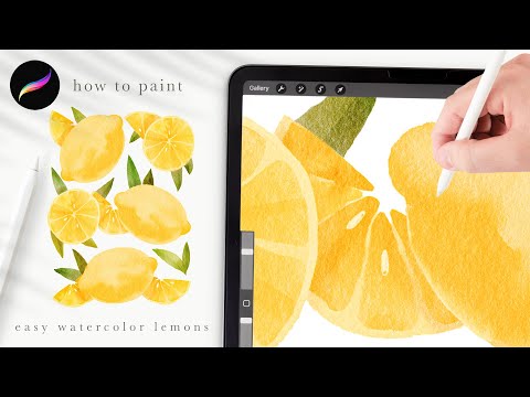Видео: Как нарисовать лимоны 🍋 Урок по акварели в Procreate, советы и рекомендации для начинающих в Proc...