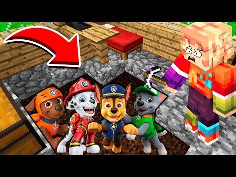 Видео: СЕМЬЯ ЩЕНЯЧИЙ ПАТРУЛЬ СПРЯТАЛИСЬ У МЕНЯ ПОД ДОМОМ в МАЙНКРАФТ!