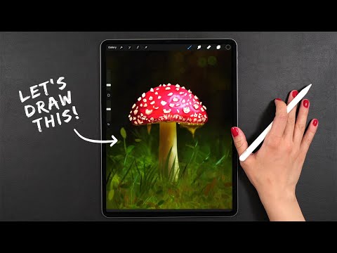 Видео: Рисуем реалистично 🍄 | Моя техника цифрового искусства Procreate