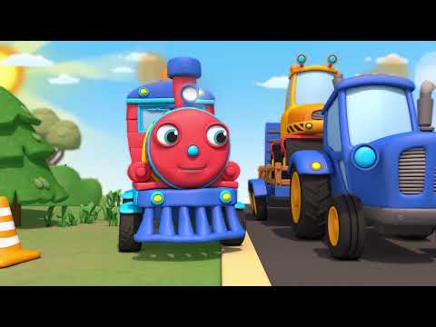Видео: Мультфильм про гоночные машинки — Грейдер, Трактор 🚧 Строительные машины — Паровозик Олли
