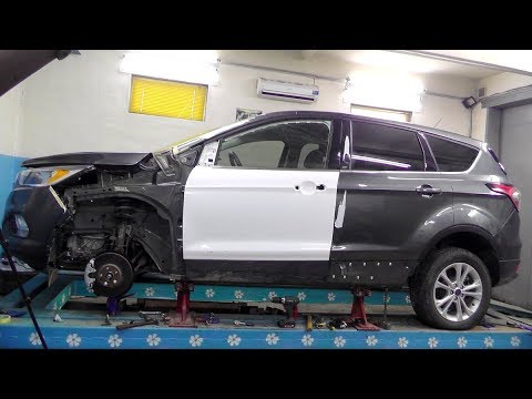 Видео: Ford Escape. Вытяжка передней стойки. Регулировка дверей.