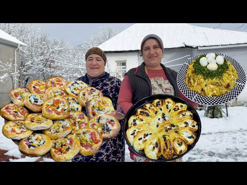 Видео: Снежный и холодный день в деревне | Бабушка готовит лучшую пиццу | Зима в деревне