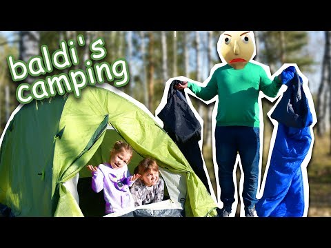 Видео: БАЛДИ КЕМПИНГ! ОДНИ В ЛЕСУ С BALDI! Baldi's camping В РЕАЛЬНОЙ ЖИЗНИ!