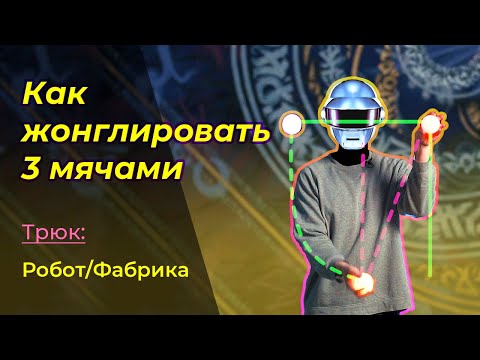 Видео: КАК НАУЧИТЬСЯ ЖОНГЛИРОВАТЬ. Трюк 8: Робот / Фабрика (Robot / Factory).