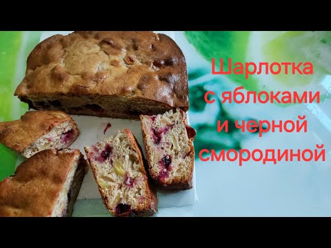 Видео: Шарлотка с яблоками, черной смородиной и корицей. 11.08.24