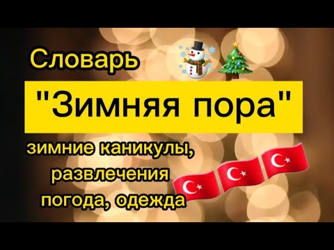 Видео: Словарь "Зимняя пора" на турецком. Зимние каникулы, развлечения, погода, одежда☃️🎄