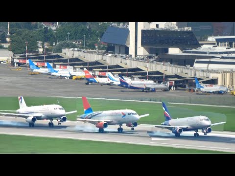 Видео: Что творится в Сочи. Улетные виды на посадку. Суперджет 100 с винглетами и без.