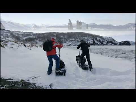 Видео: Прогон мотосноубордов по сопкам у Авачинской бухты и Тихого океана.