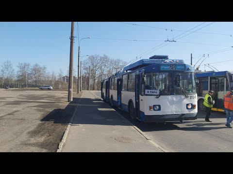 Видео: Троллейбус, маршрут №20 в парк ЗиУ-683 БМ1 б.1104 (27.03.2020) Санкт-Петербург