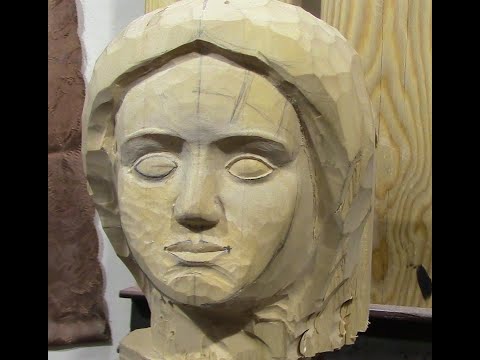 Видео: Резьба человеческой  головы . часть 4