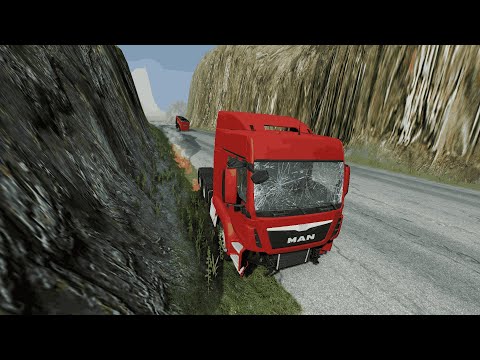 Видео: какой грузовик пройдет опасный спуск в BeamNG drive🚛