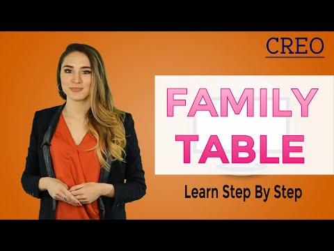 Видео: Семейный стол в Creo — учитесь шаг за шагом