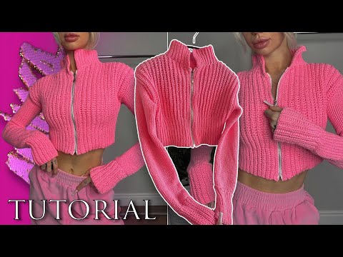 Видео: Вяжу милую кофточку на молнии крючком 🎀 cute pink crochet jacket
