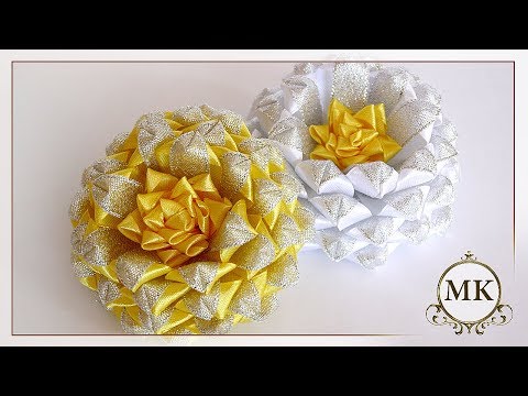 Видео: Резинки для волос из узкой ленты 1,2 см. Канзаши. МК. / DIY. Kanzashi. Scrunchy.