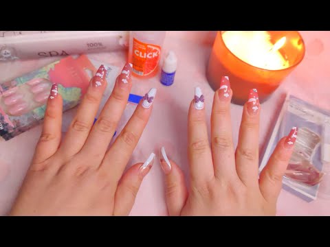 Видео: Асмр💅🏻НАРАЩИВАЮ НОГТИ С КРАСИВЫМ ДИЗАЙНОМ ИЗ ЯНДЕКС МАРКЕТА💅🏻ASMR nail extensions