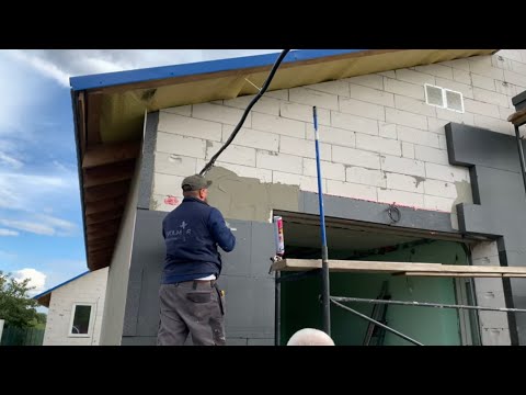 Видео: Главный Фасад "Дом с нуля" утеплили. Угловое примыкание пенопласта.  5 Часть