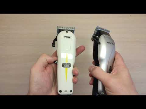 Видео: Сравнение Andis USPro Li cordless vs Wahl Super Taper cordless
