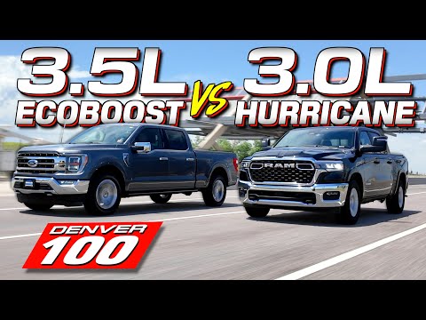 Видео: Новый Ram 1500 Hurricane против Ford F-150 EcoBoost: результаты НАМНОГО ближе, чем вы могли бы по...