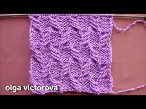 Видео: Плотный узор из вытянутых петель 384 Вязание спицами