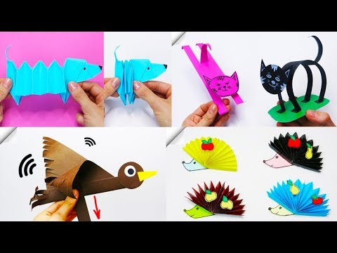 Видео: 7 поделки из бумаги для детей Поделки из бумаги игрушки