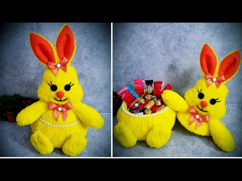 Видео: 💥ОГРОМНЫЙ ПЛЮШЕВЫЙ КРОЛИК КОНФЕТЫ/😍Удивленный Кролик Делаем Из Пластиковой Бутылки/💛Длина 38 см