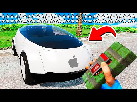 Видео: УГНАЛ APPLE CAR И НАБРАЛ 155 ЗВЁЗД РОЗЫСКА В ГТА 5 МОДЫ! ОБЗОР МОДА GTA 5 ВИДЕО MODS
