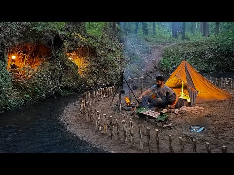 Видео: 7 ДНЕЙ одиночного выживания в КЕМПИНГЕ; Поймай и приготовь, примитивная рыбалка. Бушкрафта