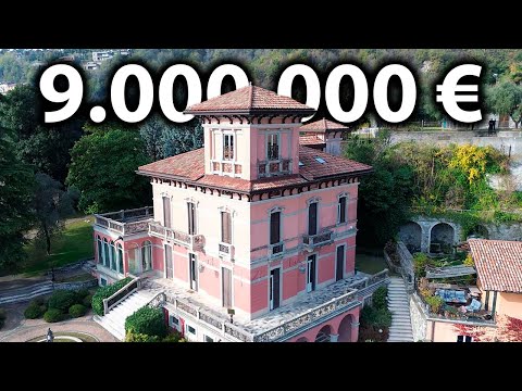 Видео: Обзор виллы за 9.000.000 € на озере Комо! Уникальная башня с тайной библиотекой